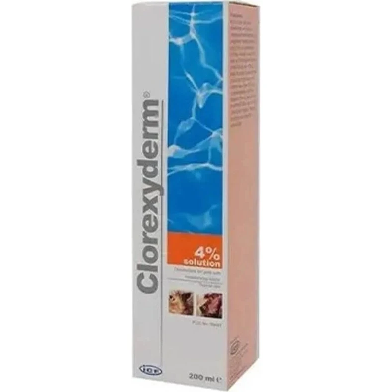 Clorexyderm Soluzione 4% Disinfettante per Cani e Gatti, 200 ml