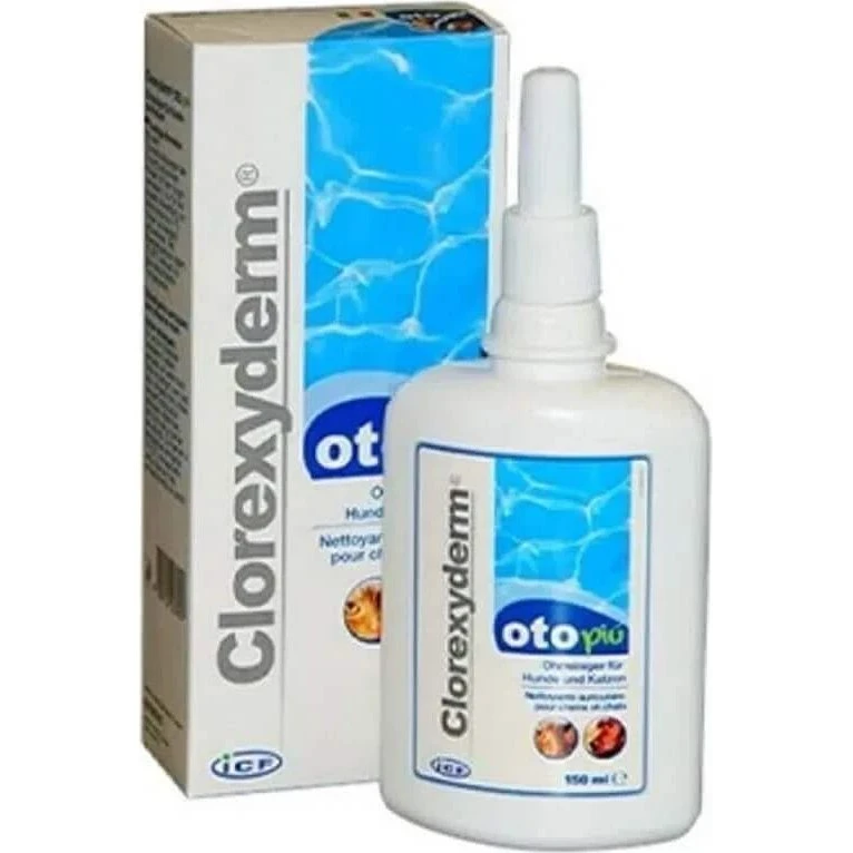 Clorexyderm Oto Più Soluzione Otica per Cani e Gatti, 150 ml
