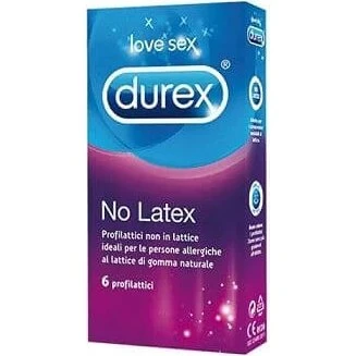 Durex No Latex Profilattici Ipoallergenici, 6 Pezzi
