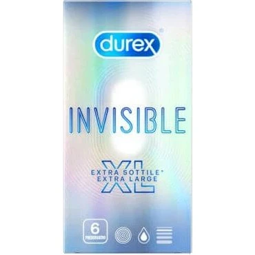 Durex Invisible XL Extra Sottili - 6 Profilattici Extra Large