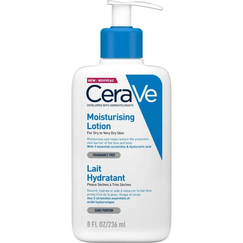 CeraVe Lozione Idratante Viso e Corpo per Pelle da Secca a Molto Secca, 236 ml