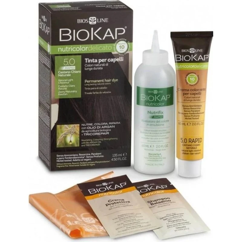 BioKap Nutricolor Delicato Rapid 5.0 Castano Chiaro Naturale 135 ml