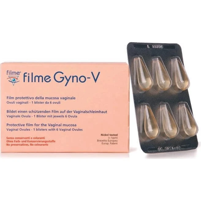 Filme Gyno-V Ovuli Lubrificanti con Vitamina E - 6 Unità