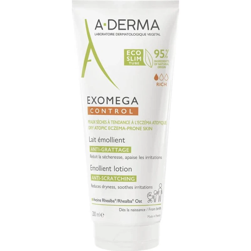A-Derma Exomega Control Latte Emolliente 200ml per Pelle Atopica