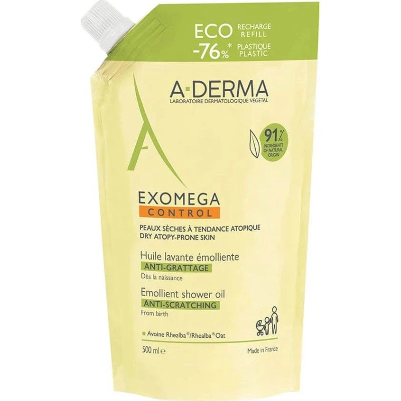 A-Derma Exomega Control Olio Lavante Emolliente Eco-Ricarica 500ml