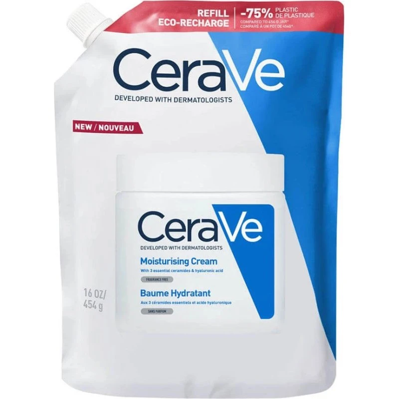 CeraVe Crema Idratante Ricarga Viso e Corpo per Pelli Secche, 454g