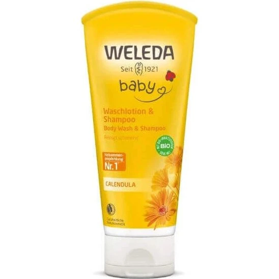 Weleda Lozione detergente e shampoo alla calendula Baby, 200 ml