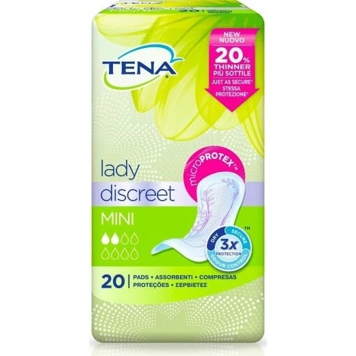 Tena Lady Discreet Mini Assorbenti per Perdite Leggere, 20 Pz