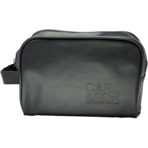 Borsa da toilette Carl&Son in pelle vegana - Nero