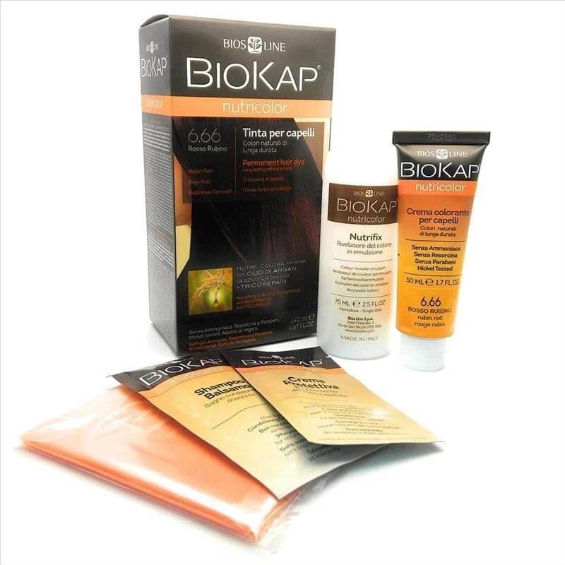 BioKap Nutricolor 6,66 Rosso Rubino - Tinta per Capelli 140ml