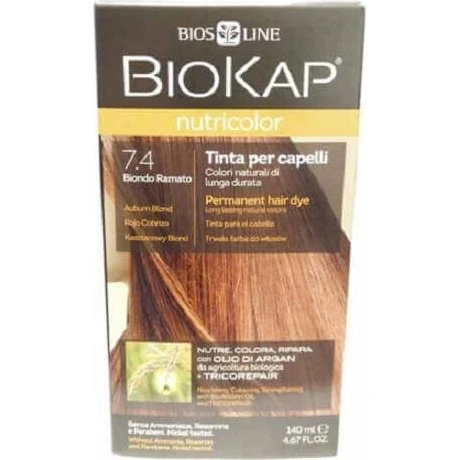 Biokap Nutricolor 7,4 Biondo Ramato - Tinta per Capelli 140ml