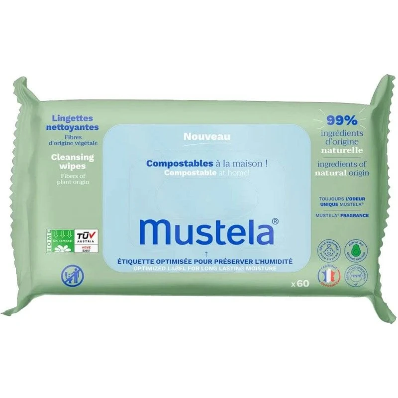 Mustela Salviette Compostabili Profumate 60 Pezzi