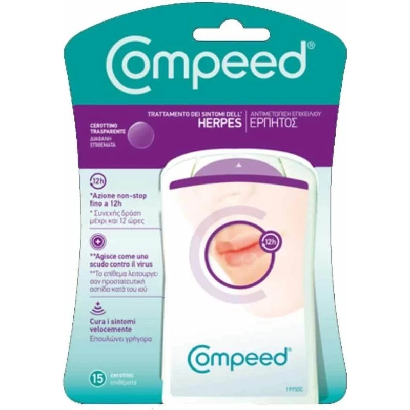 Compeed Trattamento Herpes Labiale - 15 Cerottini Trasparenti