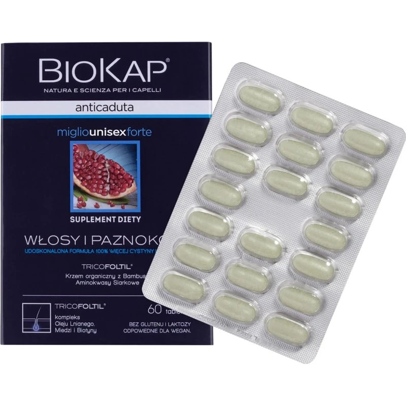 Biokap Miglio Uomo Forte Integratore Capelli e Unghie 60 Compresse