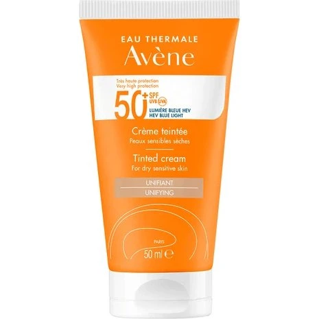 Avène Crema Colorata SPF 50+ per Pelli Secche e Sensibili, 50ml