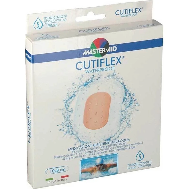 Master-Aid Cutiflex Medicazione Waterproof 10x8 cm, 5 Pezzi