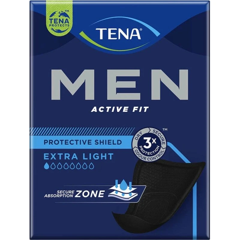 Tena Men Scudo Protettivo per Piccole Perdite, 14 Pezzi