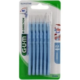 Gum Bi-Direction Scovolini Interdentali 0,9 mm Blu - 6 Pezzi