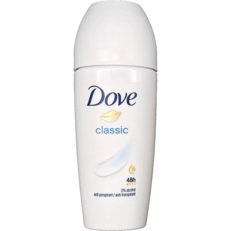 Dove Deodorante Roll-on Classic Antitraspirante da Donna, 50 ml