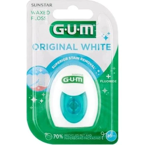 Filo Interdentale Sunstar GUM Original White con Fluoro