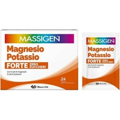 Massigen Magnesio e Potassio Forte Zero Zuccheri 24 Bustine