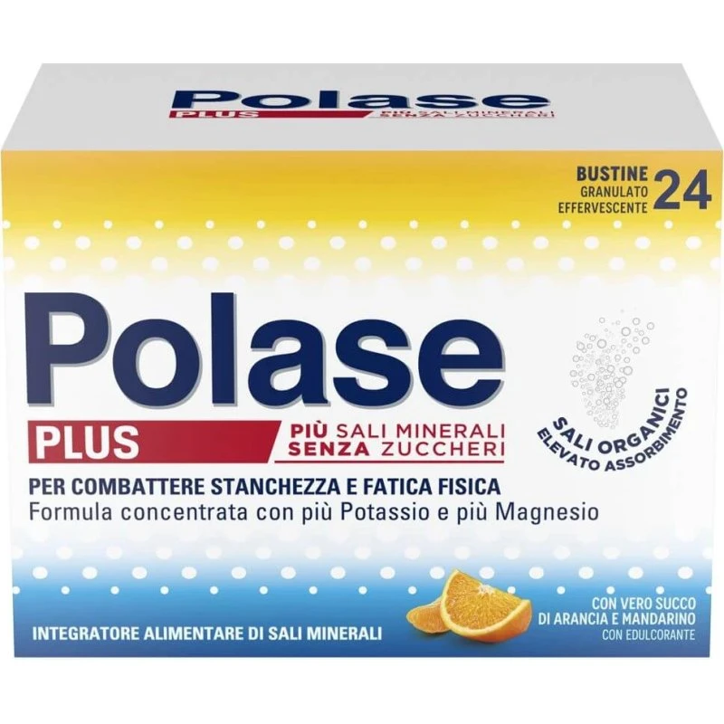Polase Plus Magnesio e Potassio Integratore Arancia Mandarino 24 Bustine