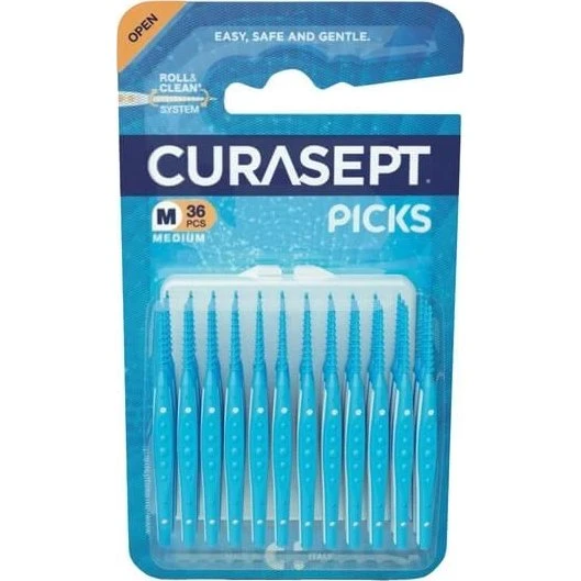 Curasept Picks Medium - Stuzzicadenti in silicone, 36 pezzi