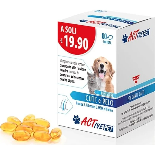 Active Pwr Benessere Cute e Pelo 60 Softgel per Cani e Gatti