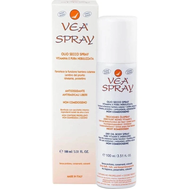 Hulka Vea Spray Olio Secco con Vitamina E Pura, 100 ml