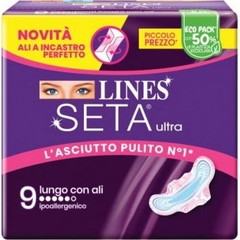 Lines Seta Ultra Lungo con Ali, 9 pz