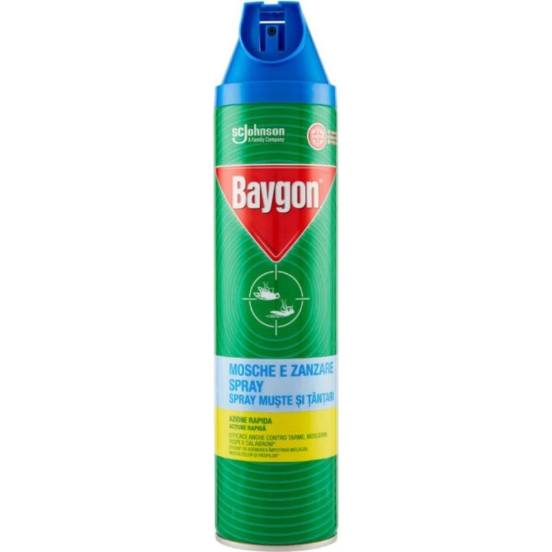 Baygon Mosche e Zanzare Plus Spray Insetticida 400 ml