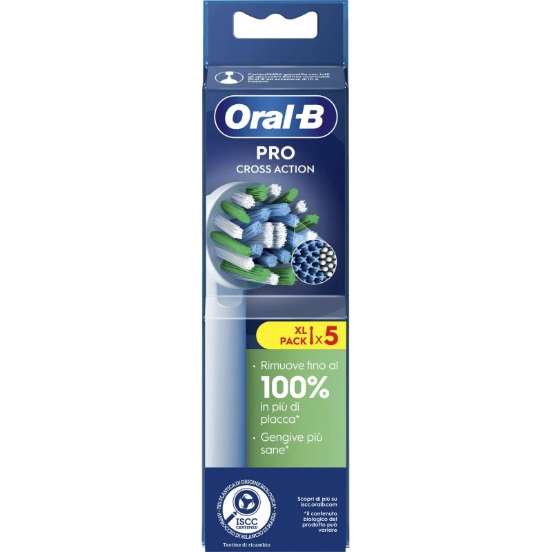 Oral-B Pro Cross Action Testine di Ricambio, 5 Pezzi