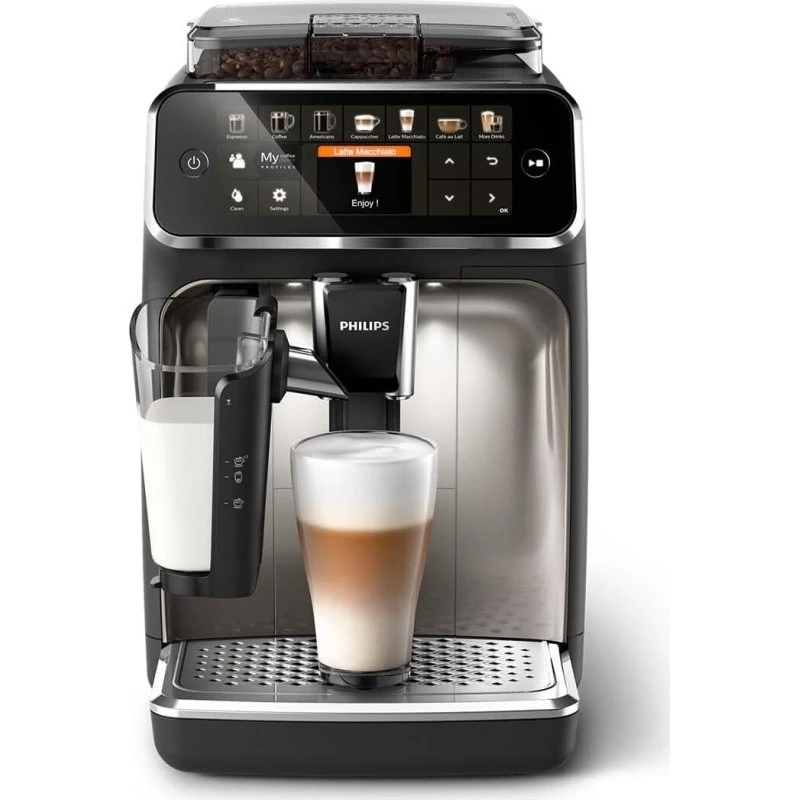 PHILIPS Macchina Espresso Serie 5400 EP5447/90 LatteGo Cromata