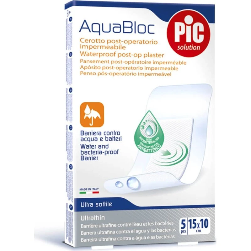 Pic AquaBloc Cerotto Impermeabile Antibatterico 15x10cm 5pz