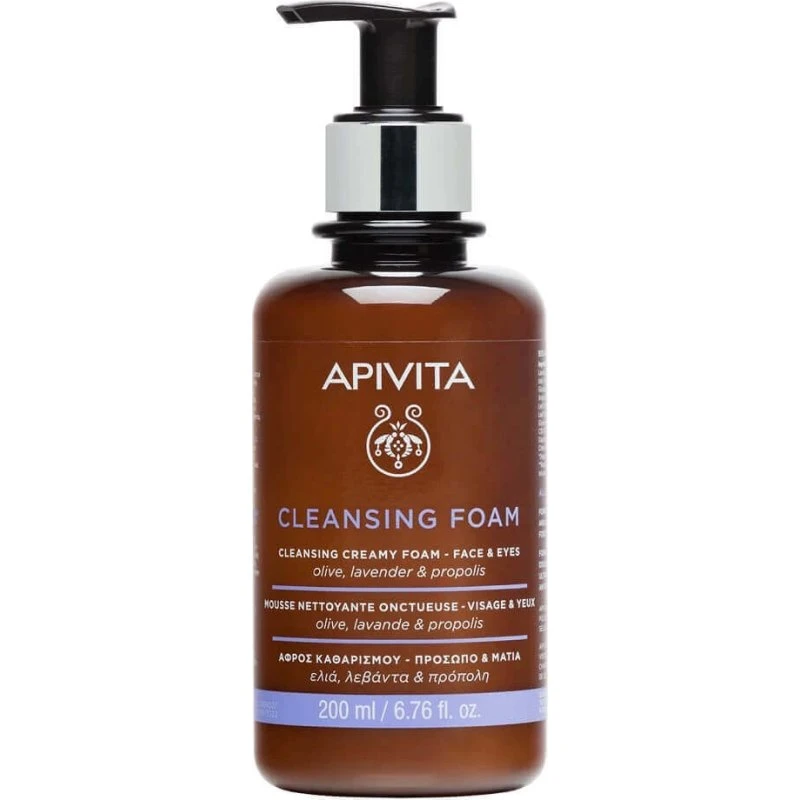 Apivita Schiuma Detergente Viso e Occhi Oliva e Lavanda 200 ml