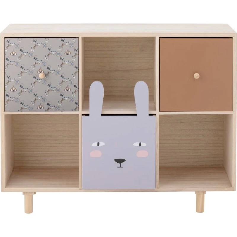 Bloomingville Calle Libreria con Cassetti L55 Paulownia Nature