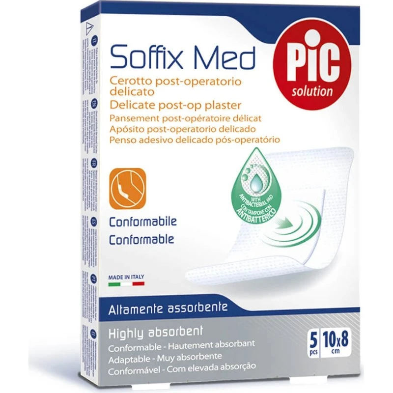 Pic Soffix Med 10x8cm 5pz Cerotto Post-operatorio Antibatterico