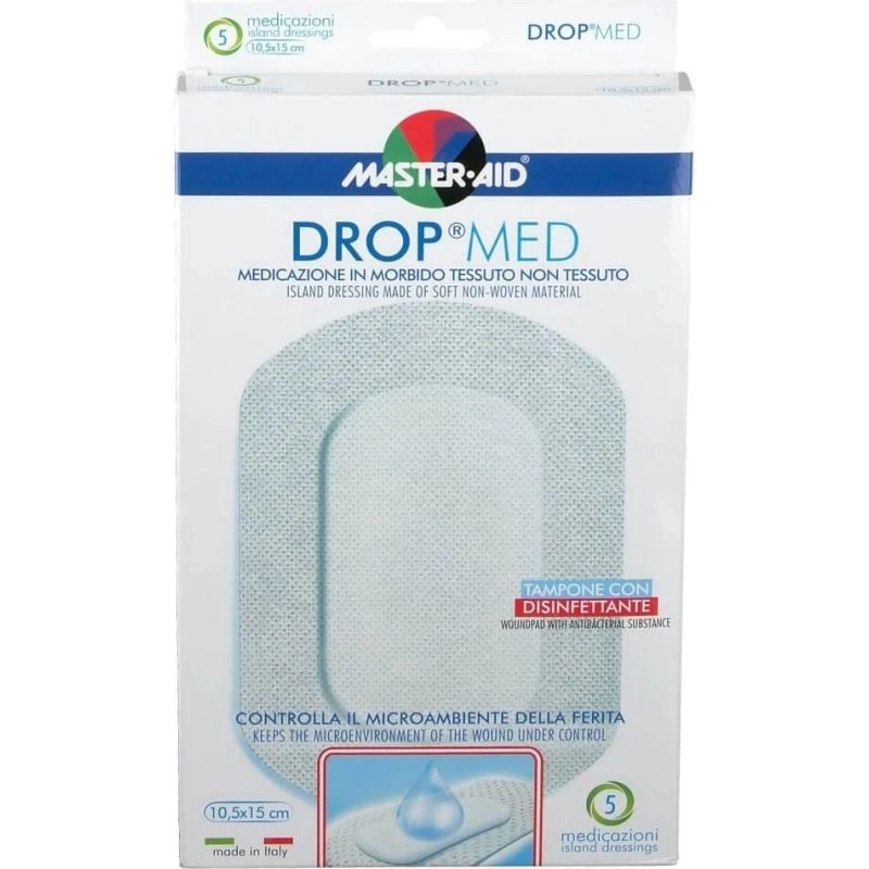 Master-Aid Drop Med Medicazione TNT Autoadesiva 10.5x15cm, 5pz