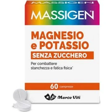Massigen Magnesio e Potassio Senza Zucchero 60 Compresse