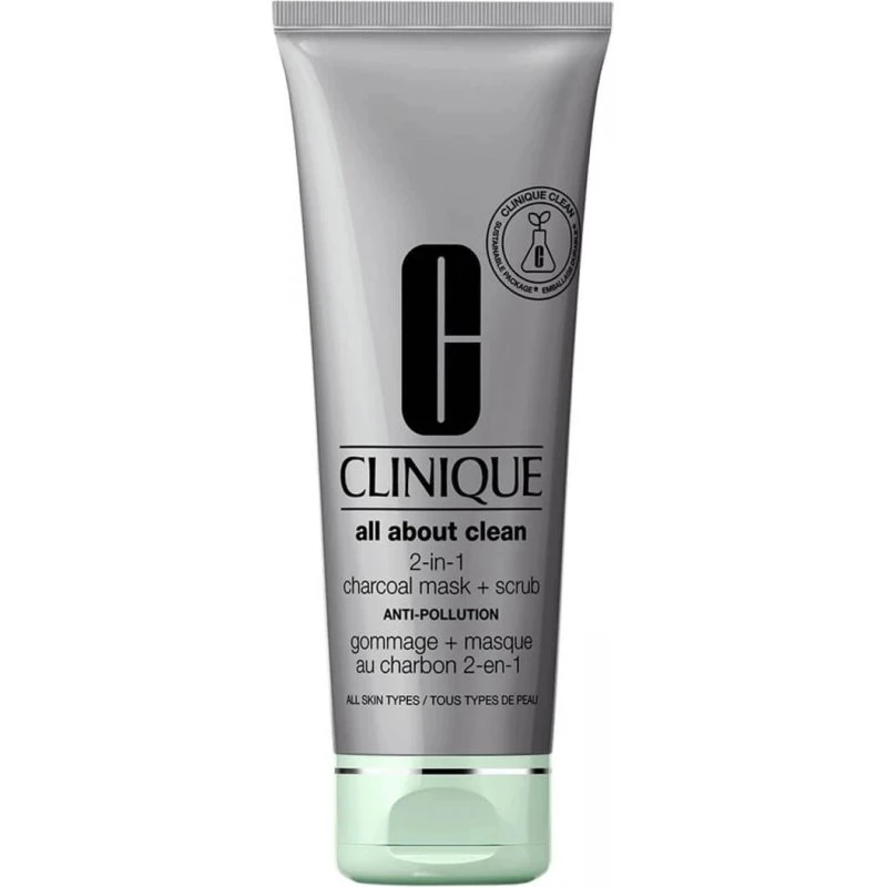 Clinique All About Clean Maschera e Scrub Viso all'Argilla e Carbone