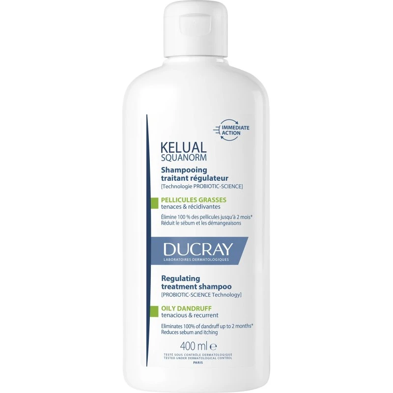 Ducray Kelual Squanorm Shampoo Antiforfora Grassa, 400 ml