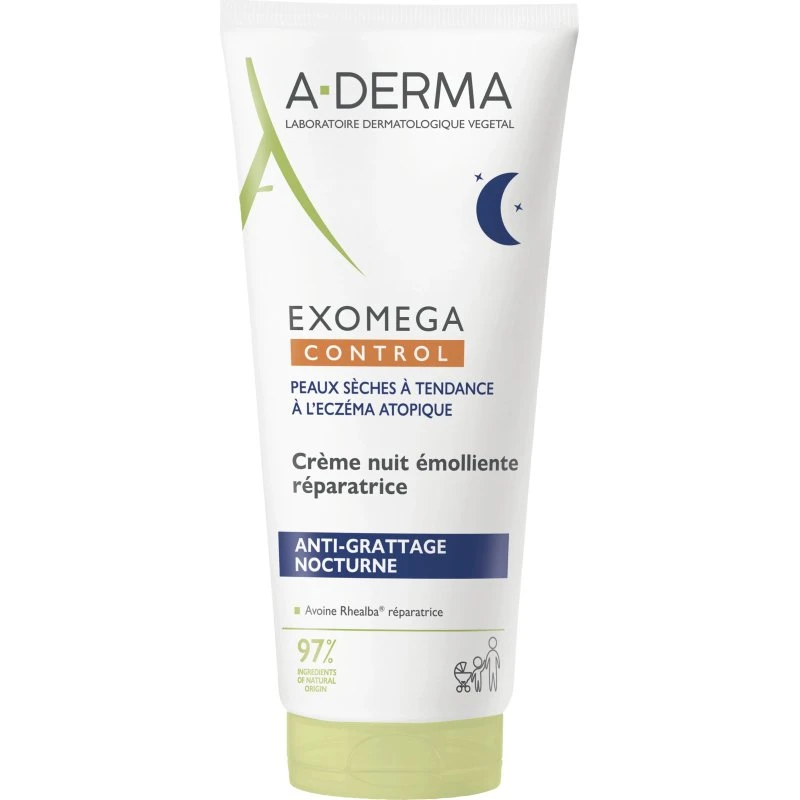 A-Derma Exomega Control Crema Notte Emolliente, 200 ml