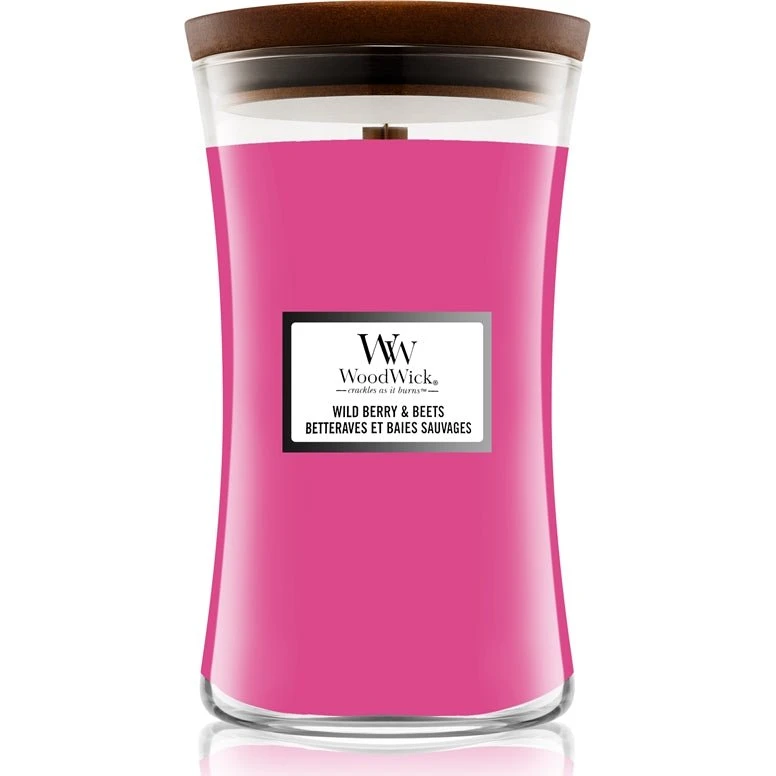 WoodWick Candela Profumata Wild Berry & Beets con Stoppino in Legno
