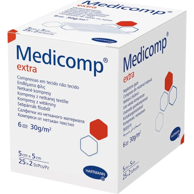Medicomp Extra Hartmann Compresse Sterili TNT 5x5cm 50 pz
