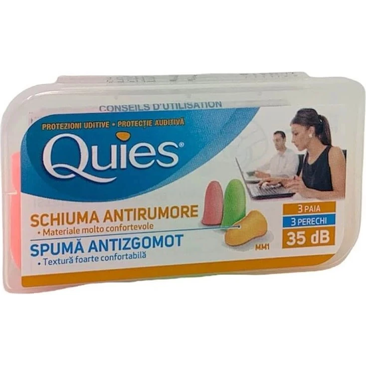 Quies Tappi per le Orecchie in Schiuma, 3 Paia