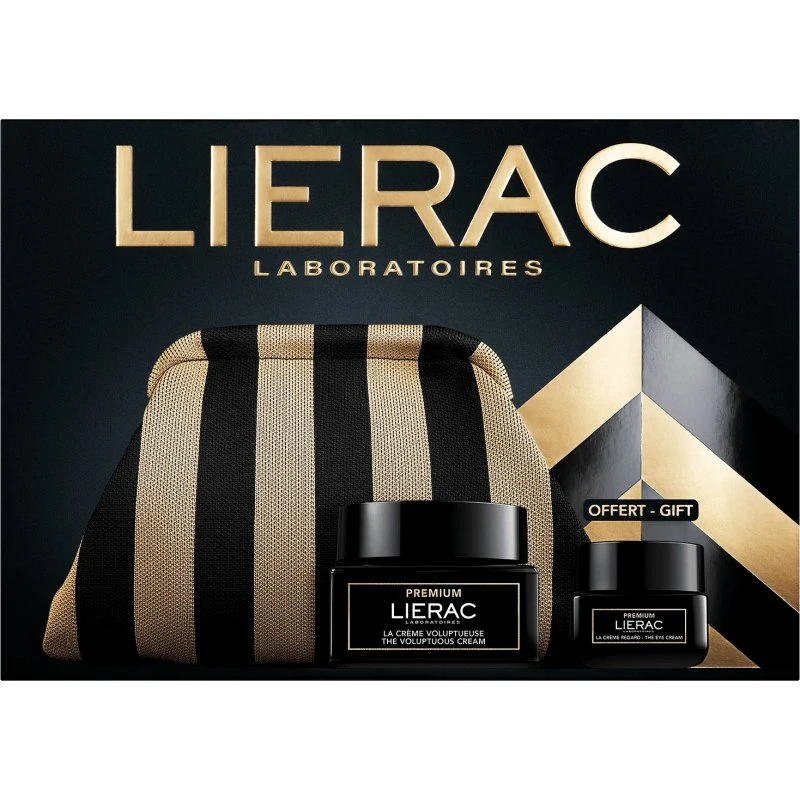 Lierac Premium Set: Crema Ricca 50ml + Contorno Occhi 20ml + Pochette