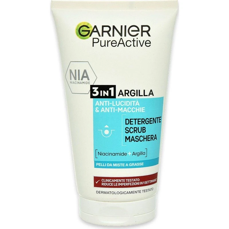 Garnier Pure Active Detergente 3in1 Scrub e Maschera 150 ml