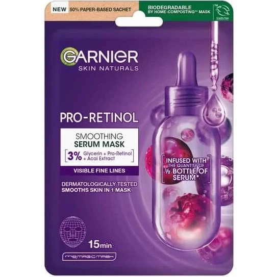 Garnier Skinactive Maschera-Siero Levigante con Pro-Retinolo 28 ml
