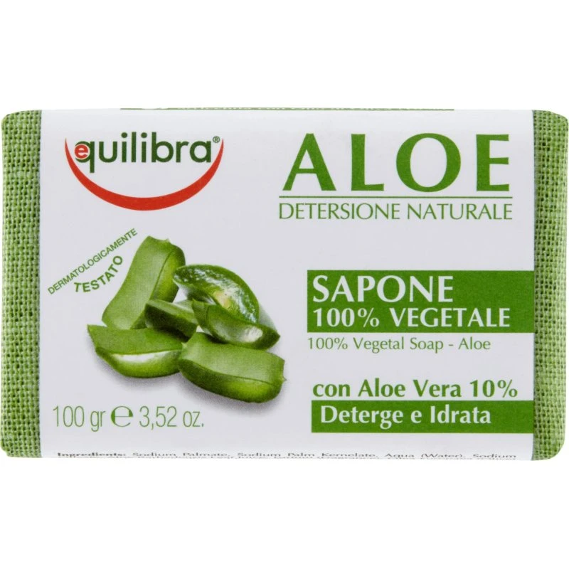 Equilibra® Sapone 100% Vegetale all'Aloe Vera e Olio di Oliva - 100g