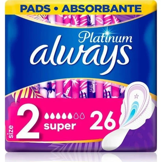 Always Ultra Platinum Super Taglia 2 con Ali, 26 pezzi